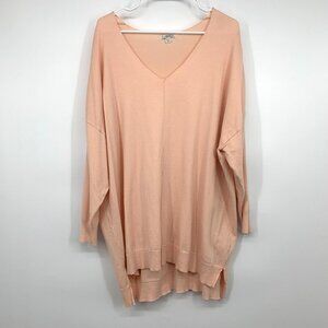 Cato Seamed Sweater Plus 18/20W Pink V Neck Long Sleeve Pullover Tunic